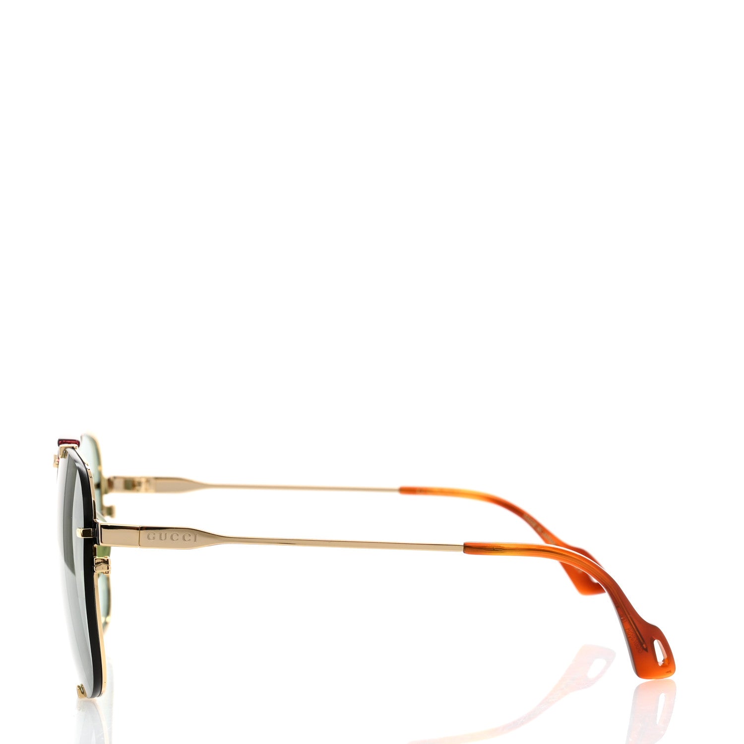 Gucci Metal Square Frame Sunglasses GG0739SA Brown 3 of 7