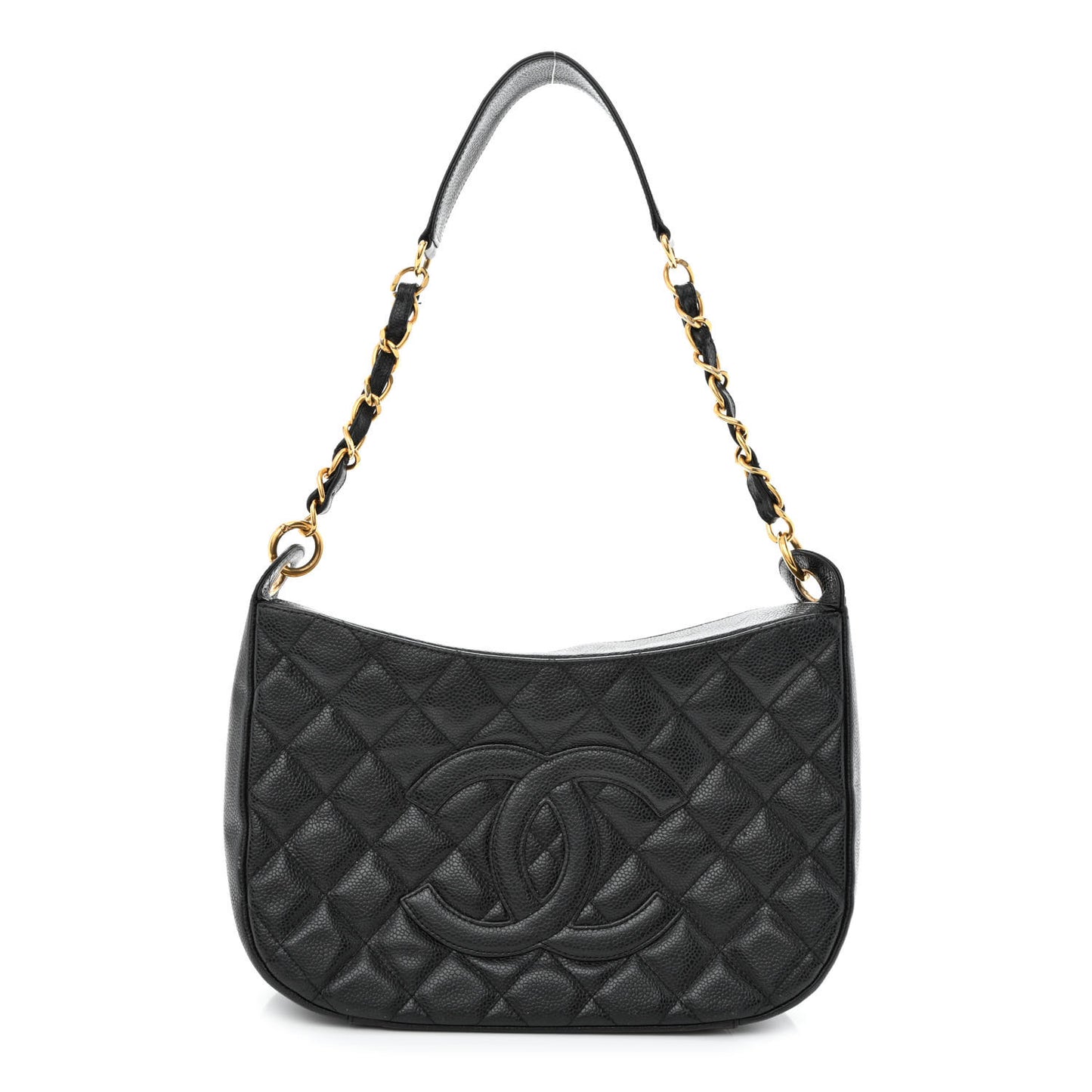 Caviar Quilted Timeless CC Shoulder Bag Black