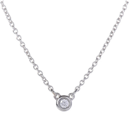 Tiffany Sterling Silver Diamond .03ct Elsa Peretti Diamonds by the Yard Pendant Necklace 4 of 9