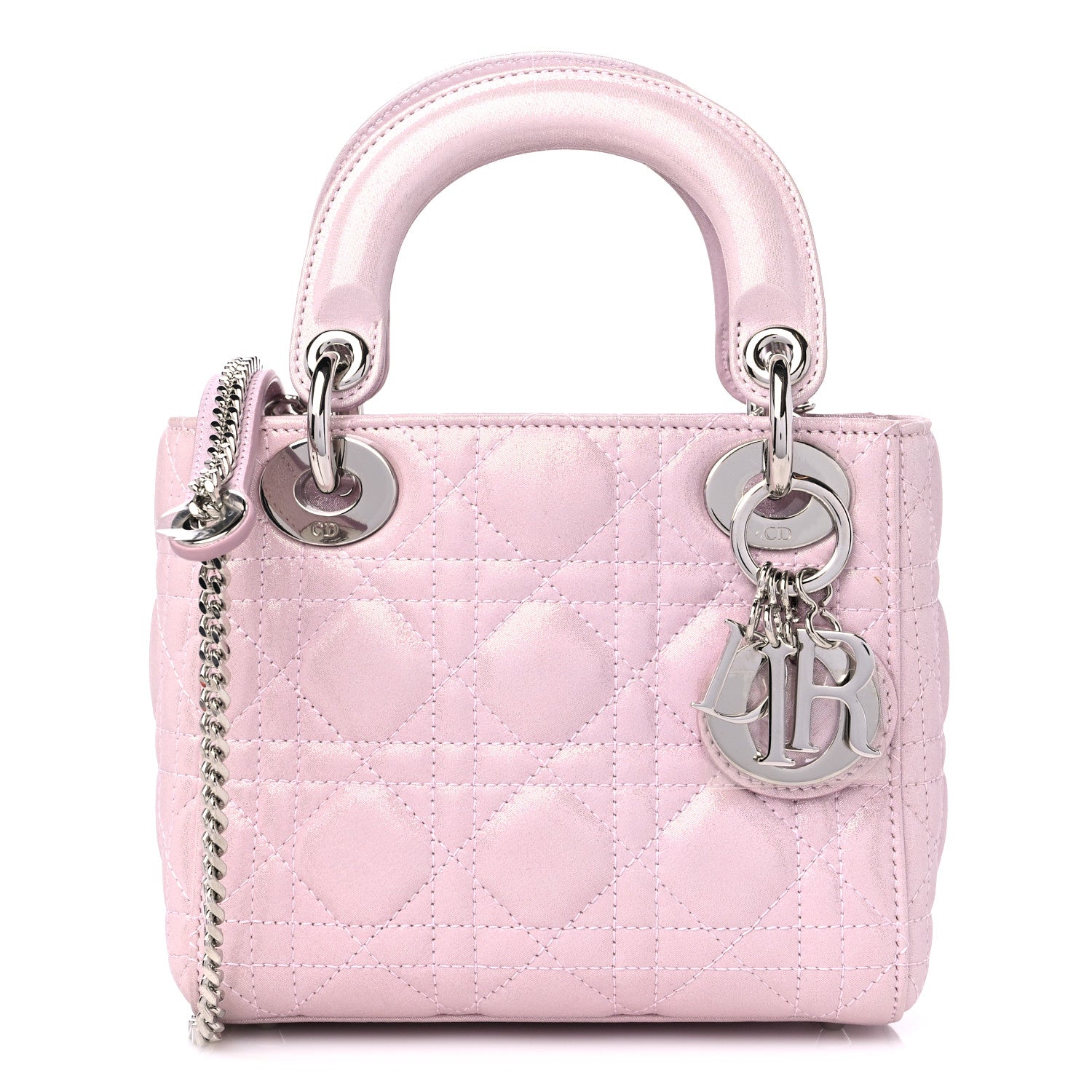 Christian Dior Metallic Lambskin Cannage Mini Lady Dior Lotus 1 of 10