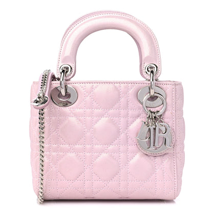 Christian Dior Metallic Lambskin Cannage Mini Lady Dior Lotus 1 of 10