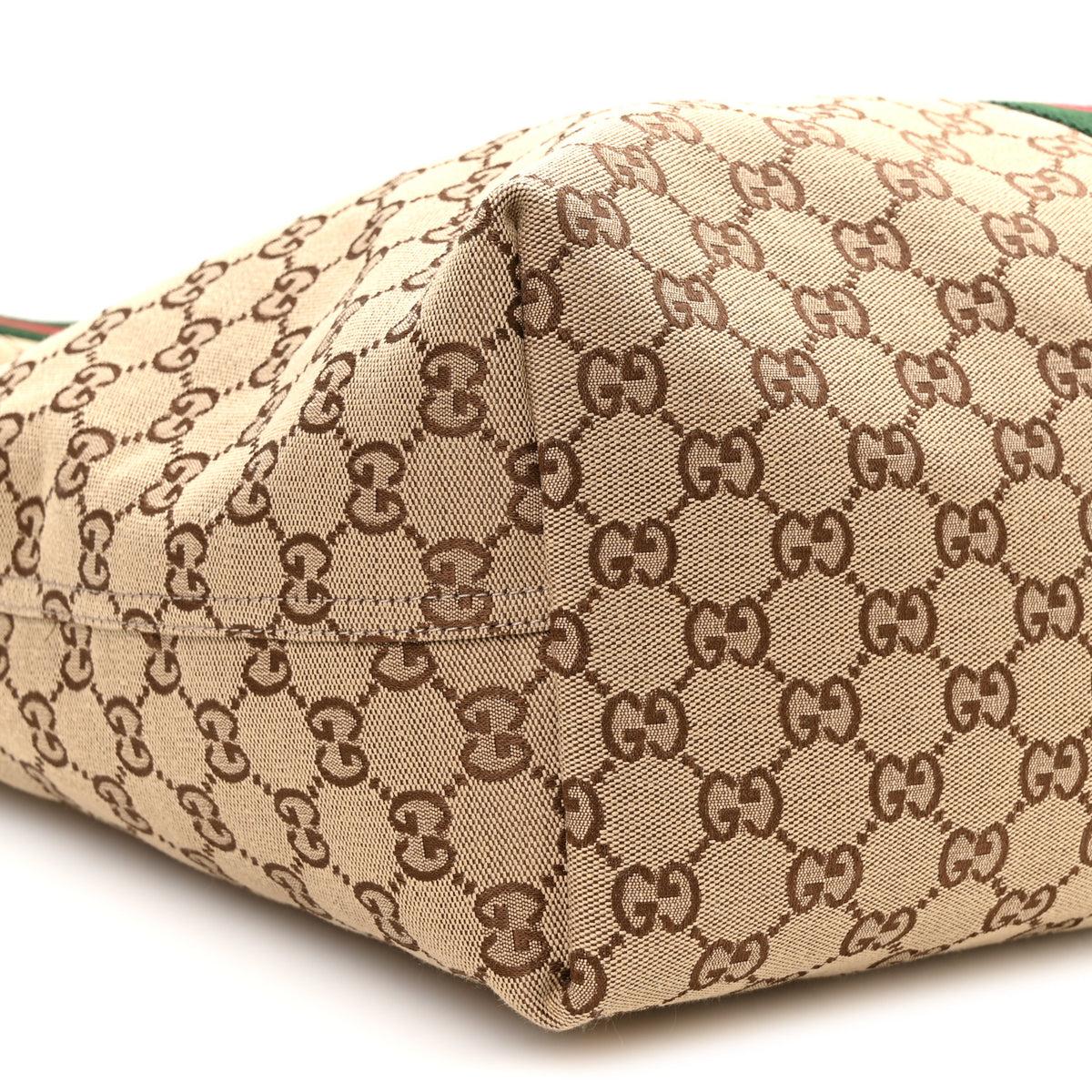 Gucci GG Monogram Web Large Giglio Tote Beige Brown 9 of 10