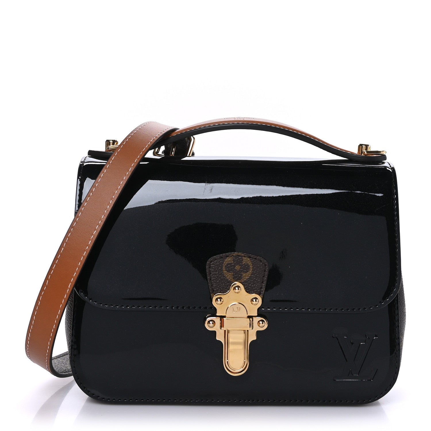 Louis Vuitton Patent Calfskin Monogram Cherrywood BB Black 1 of 8