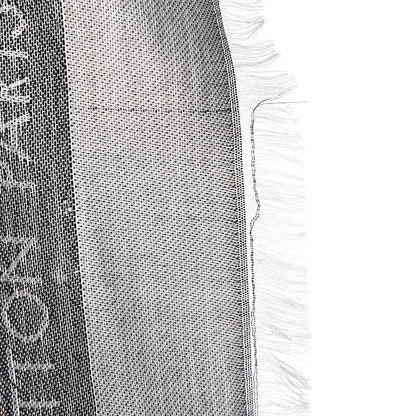 Louis Vuitton Wool Silk Monogram Denim Shawl Black 8 of 13