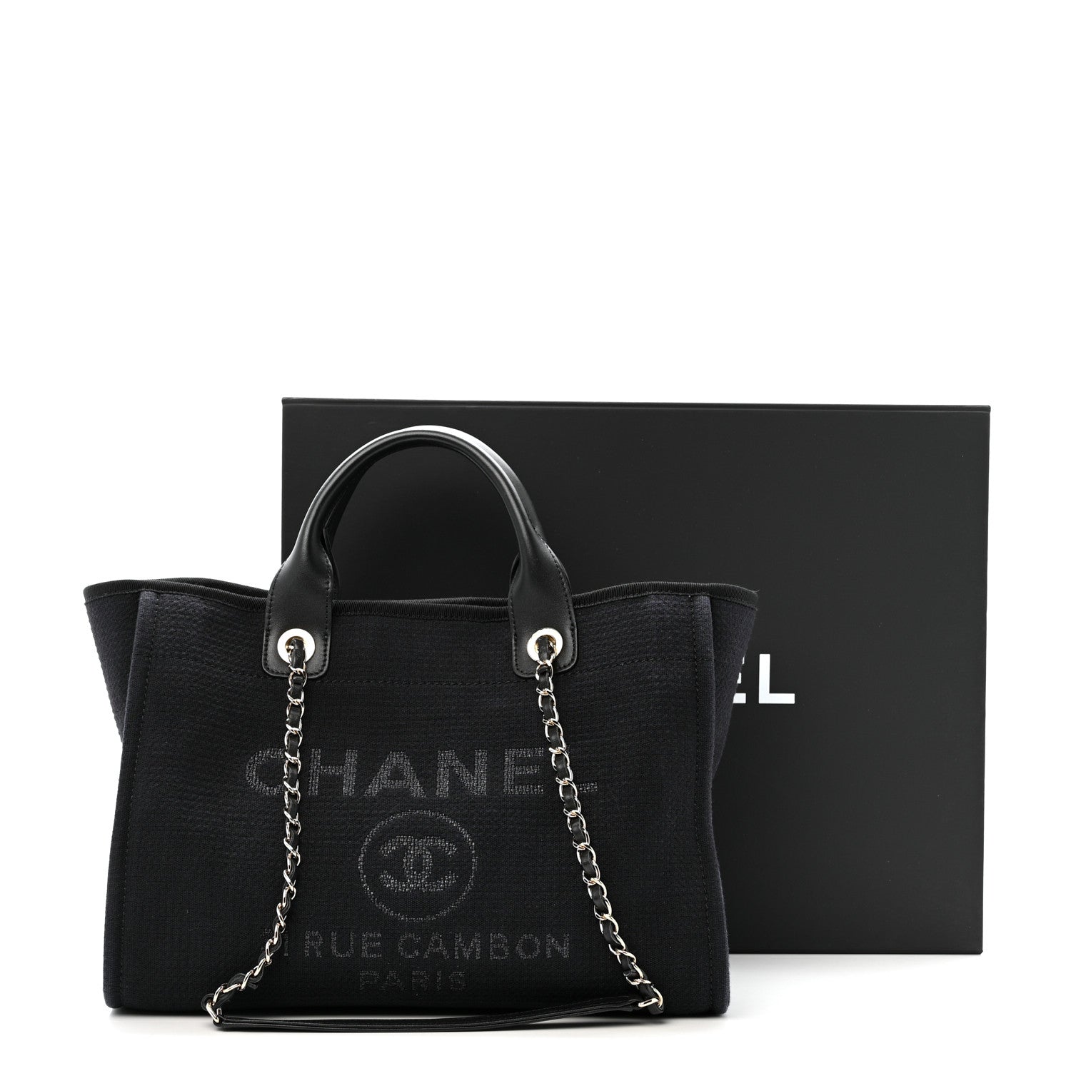 Chanel Mixed Fibers Small Deauville Tote Black 14 of 14