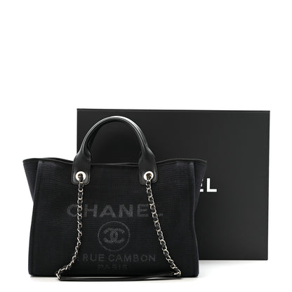 Chanel Mixed Fibers Small Deauville Tote Black 14 of 14