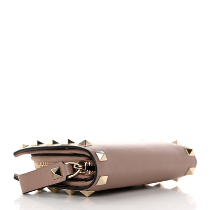 Valentino Garavani Calfskin Rockstud Compact Bi-Fold Wallet Poudre 4 of 8