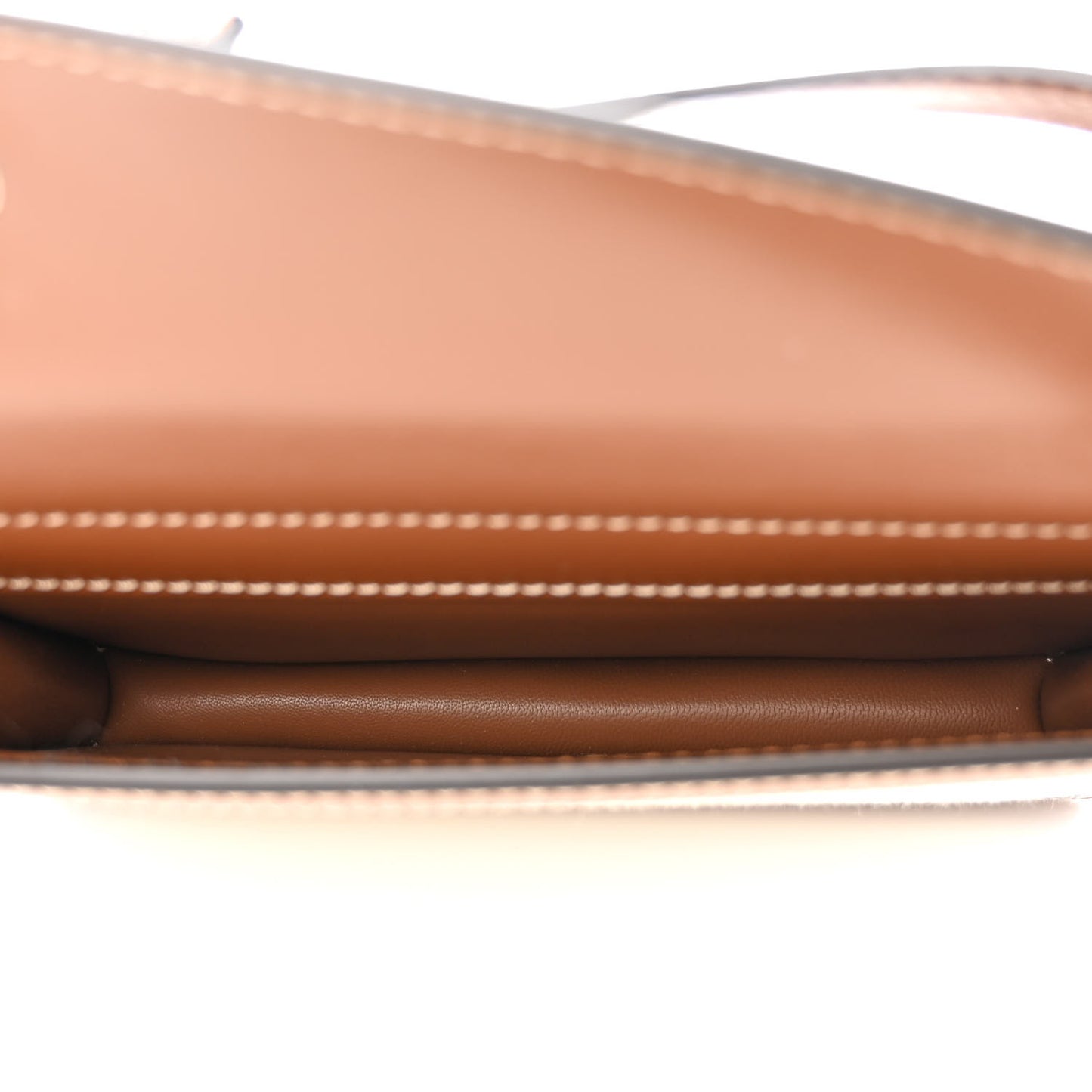 Smooth Calfskin Canvas Horseferry Print Mini Title Bag with Pocket Natural Malt Brown