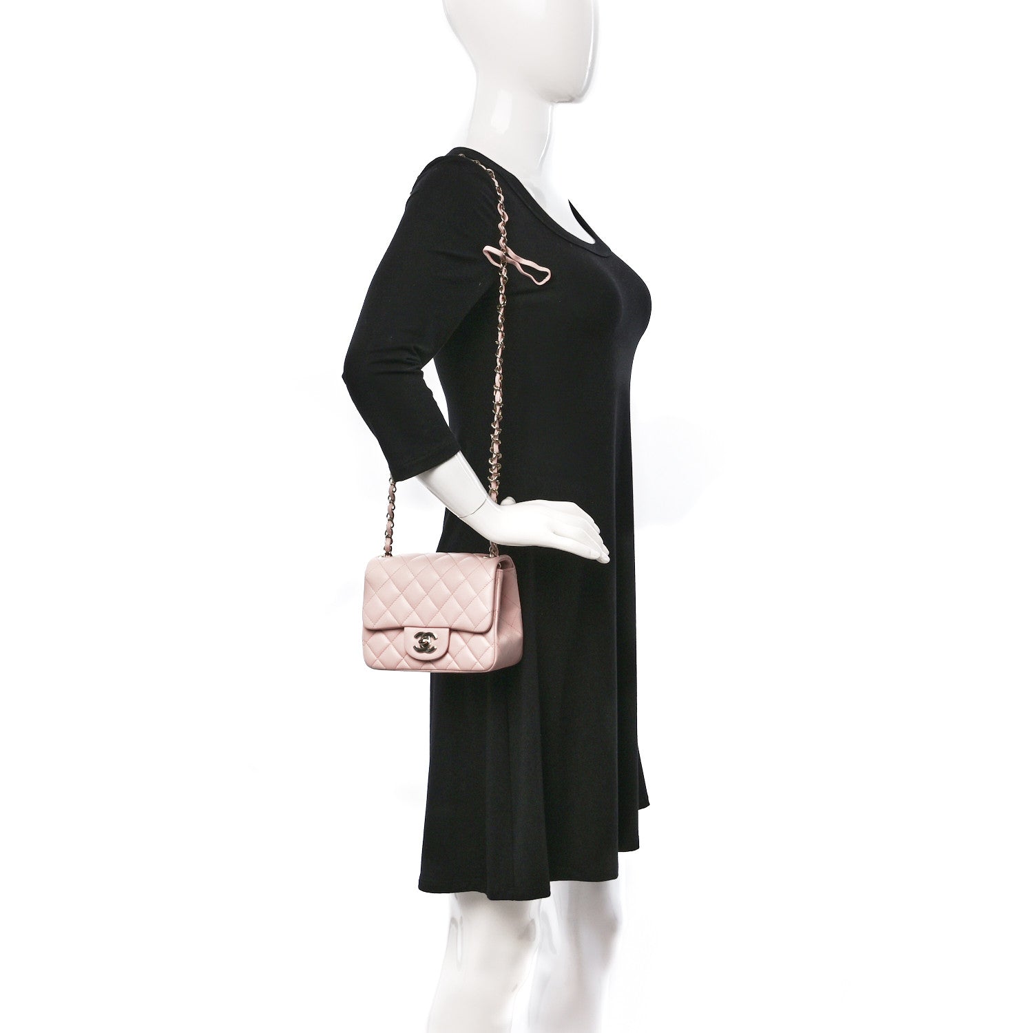 Chanel Lambskin Quilted Mini Square Flap Light Pink 2 of 16