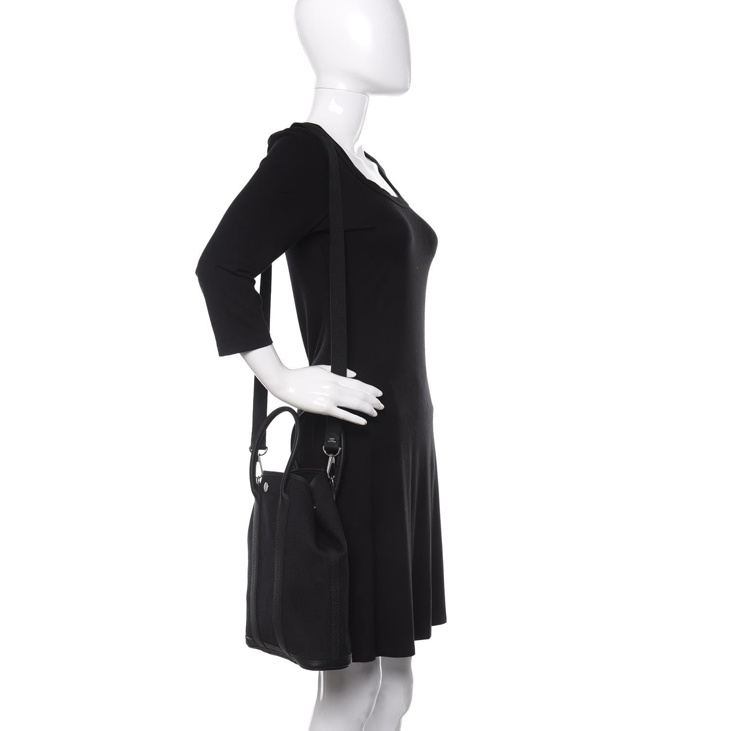 Hermes Toile Militaire Negonda Garden File PM Black 2 of 11