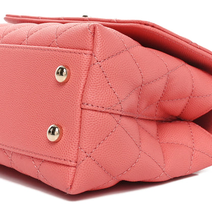 Chanel Caviar Quilted Mini Coco Handle Flap Coral 10 of 11