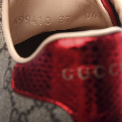 Gucci GG Supreme Monogram Womens Ace Low-Top Sneaker 37 Beige 10 of 11