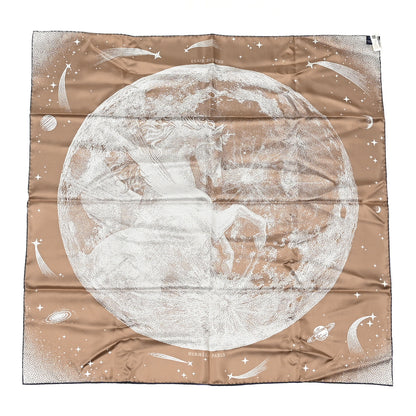 Hermes Silk Clair De Lune Double Face Scarf 90 Marine White Beige 2 of 7