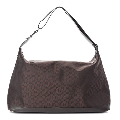 Gucci Nylon Monogram Large Travel Hobo Dark Brown 1 of 9