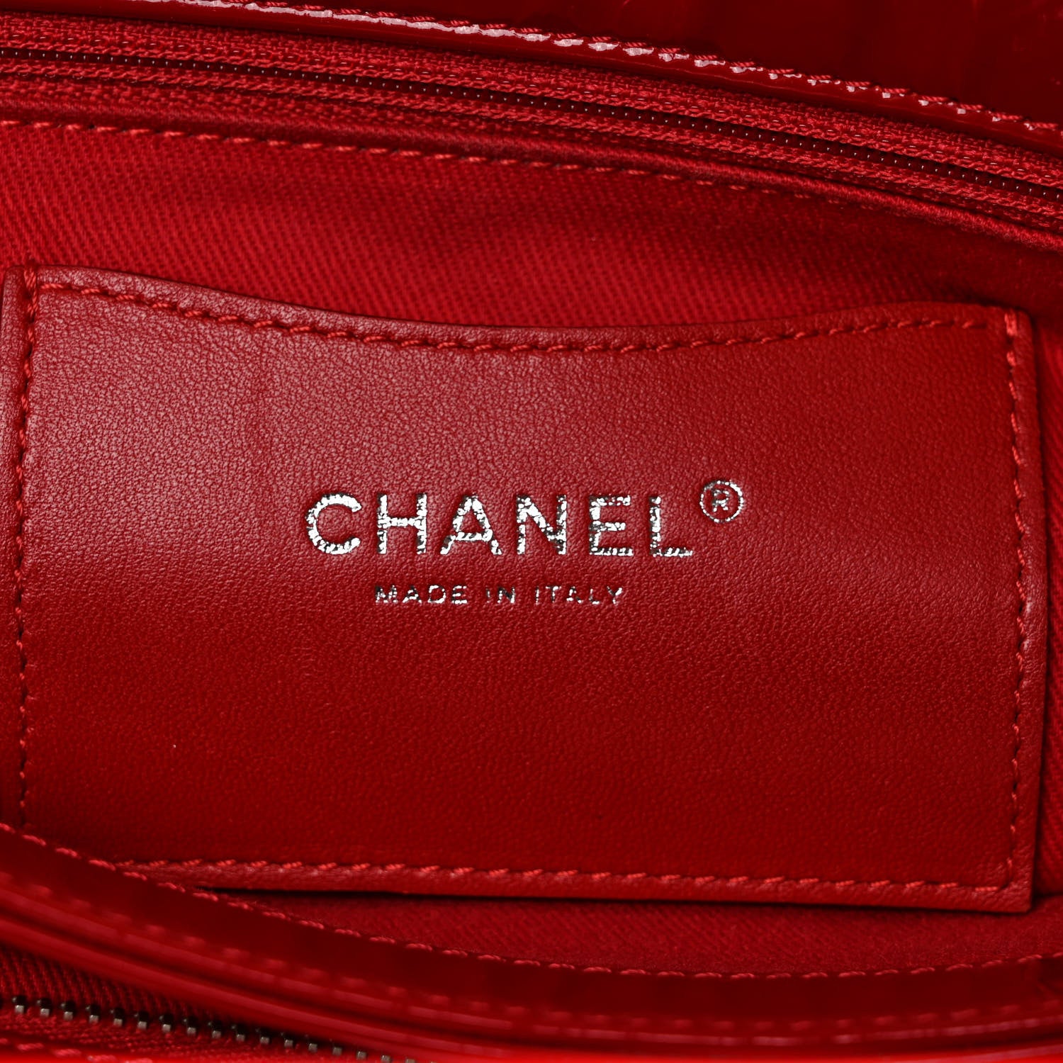 Chanel Patent Quilted Maxi Just Mademoiselle Bowling Bag Red 7 of 13