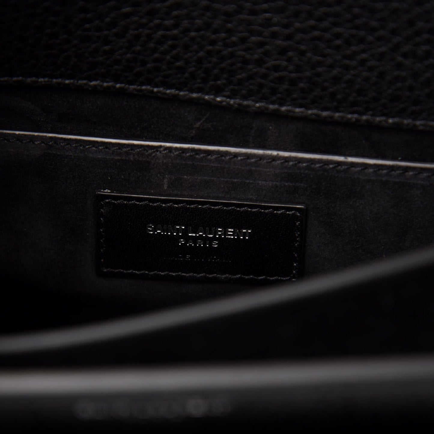Grained Calfskin Medium Monogram Sunset Satchel Black