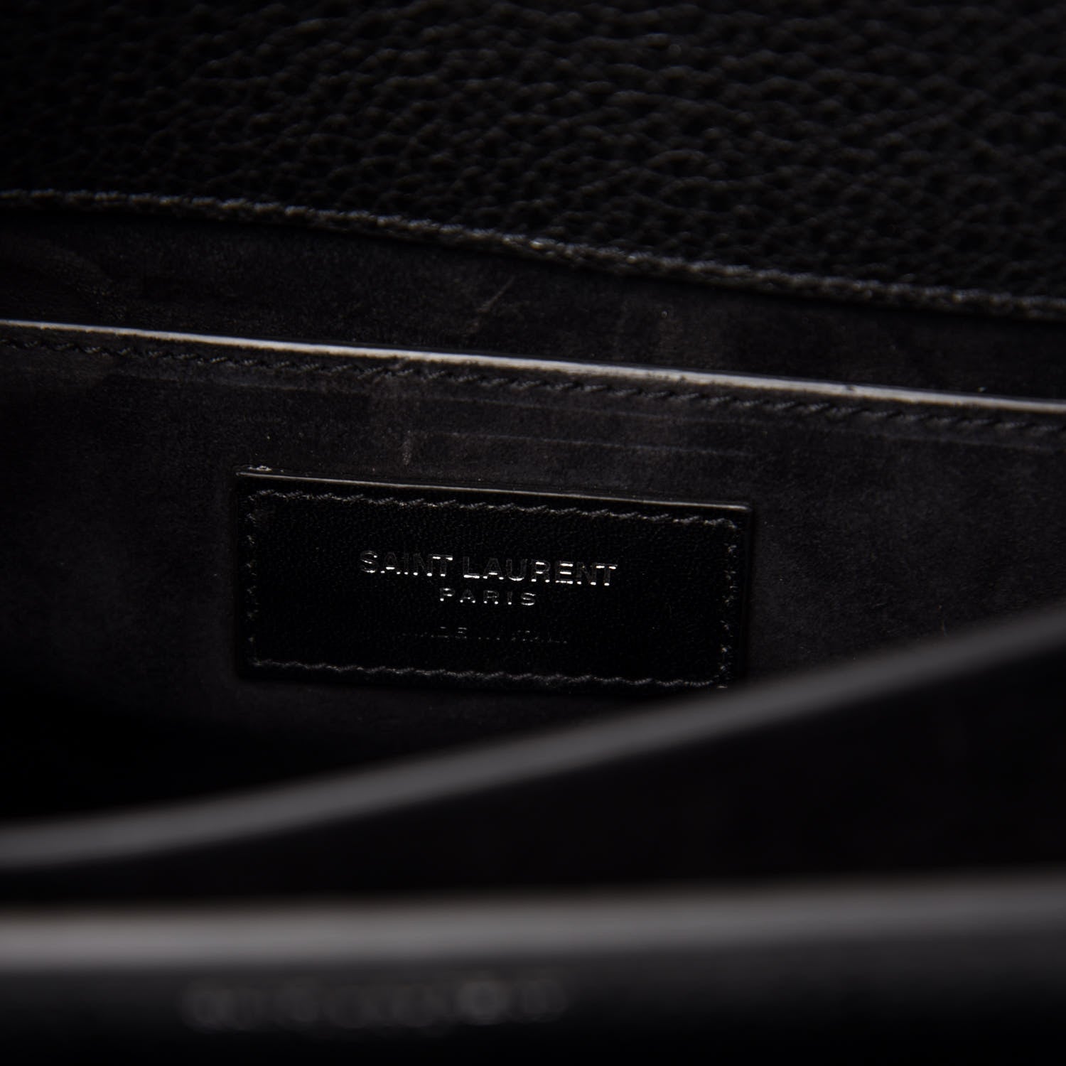 Saint Laurent Grained Calfskin Medium Monogram Sunset Satchel Black 7 of 10