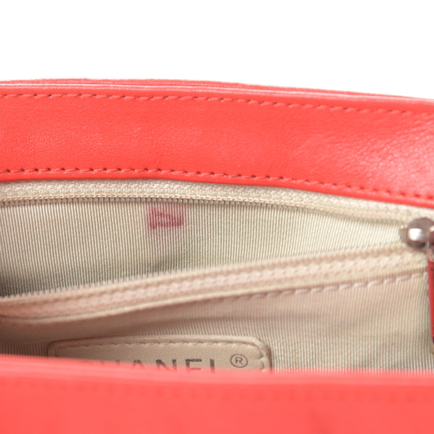 Chanel Washed Lambskin Quilted Mini Chain Around Messenger Red 14 of 15