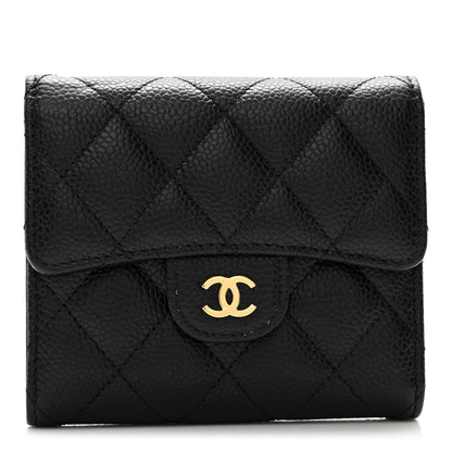Chanel Caviar Quilted Compact Flap Wallet Black 1 of 9