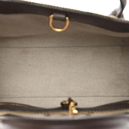 Gucci Monogram Jumbo GG Textured Dollar Calfskin Web Small Tote Bag Camel Ebony New Acero 5 of 20