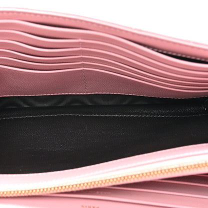 Saint Laurent Grain De Poudre Matelasse Chevron Monogram Chain Wallet Tender Pink 5 of 13