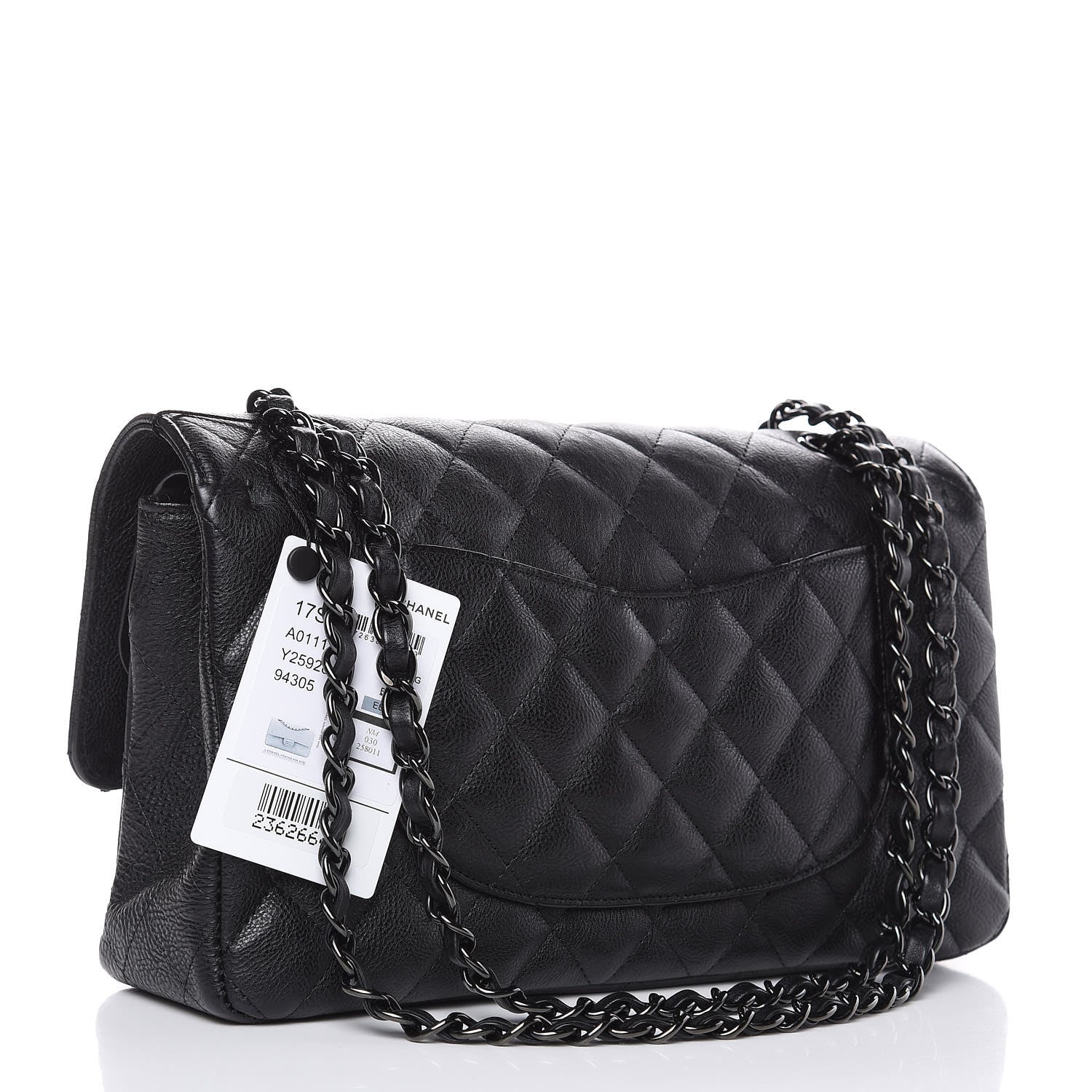 Chanel Crumpled Calfskin Quilted Medium Double Flap So Black 3 of 10