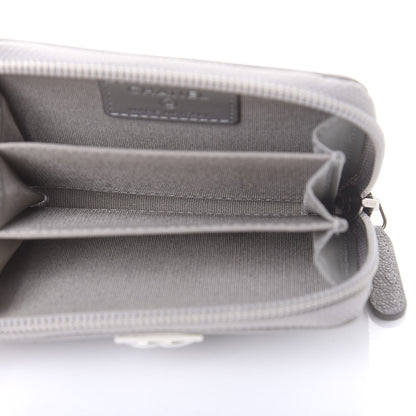 Chanel Caviar Quilted Boy Zip Around Coin Purse Wallet Grey 5 of 10