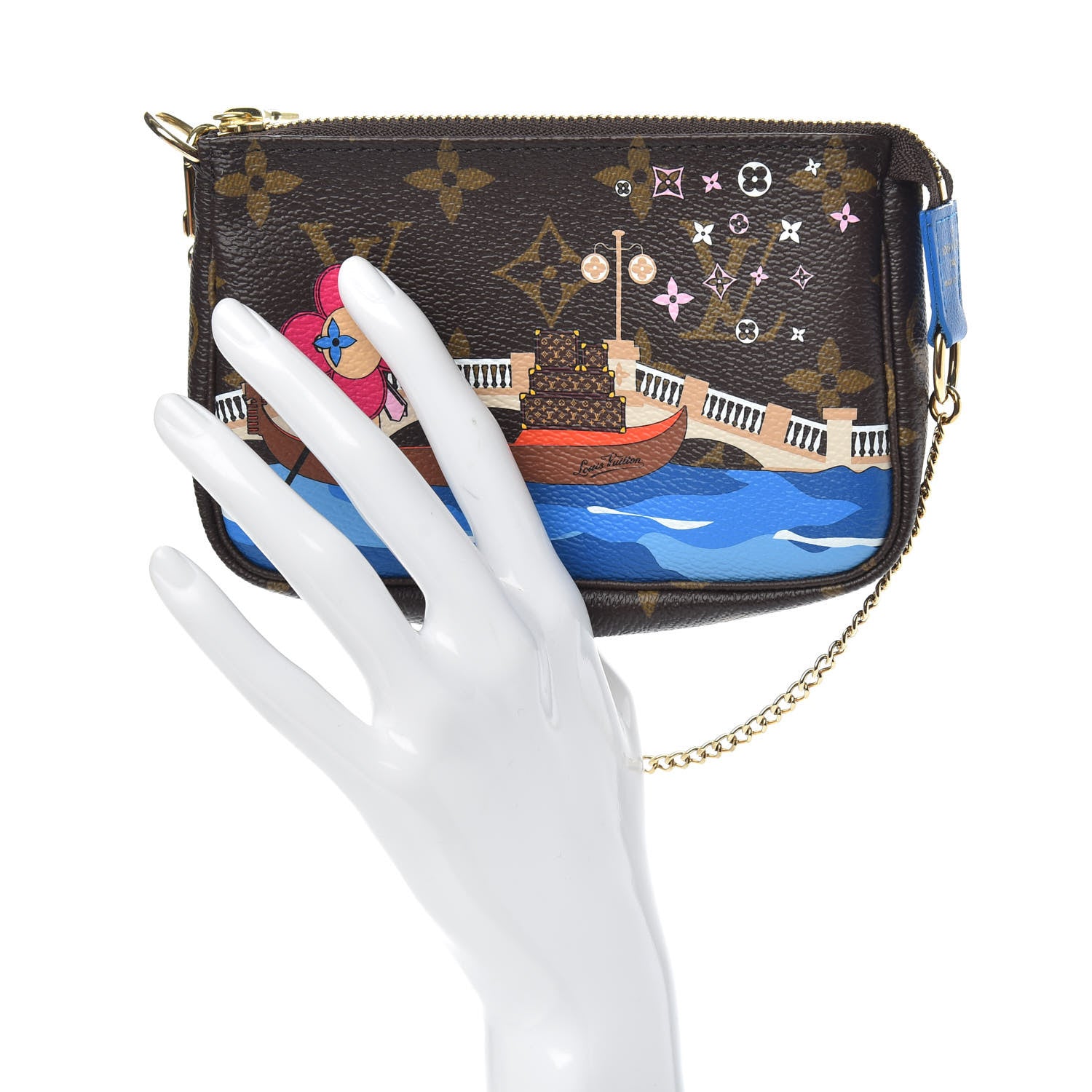 Louis Vuitton Monogram 2019 Christmas Animation Mini Venice Pochette Accessories Blue 2 of 9