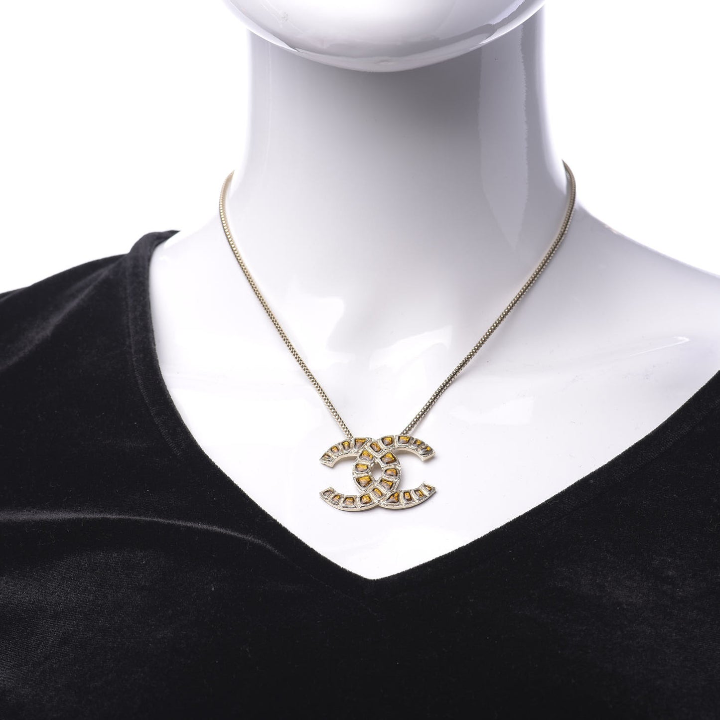 Resin Along The Nile CC Pendant Necklace Gold Orange