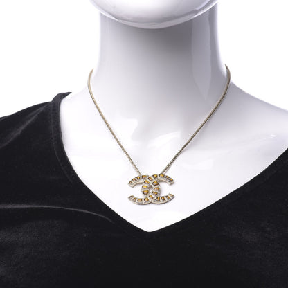 Chanel Resin Along The Nile CC Pendant Necklace Gold Orange 2 of 6