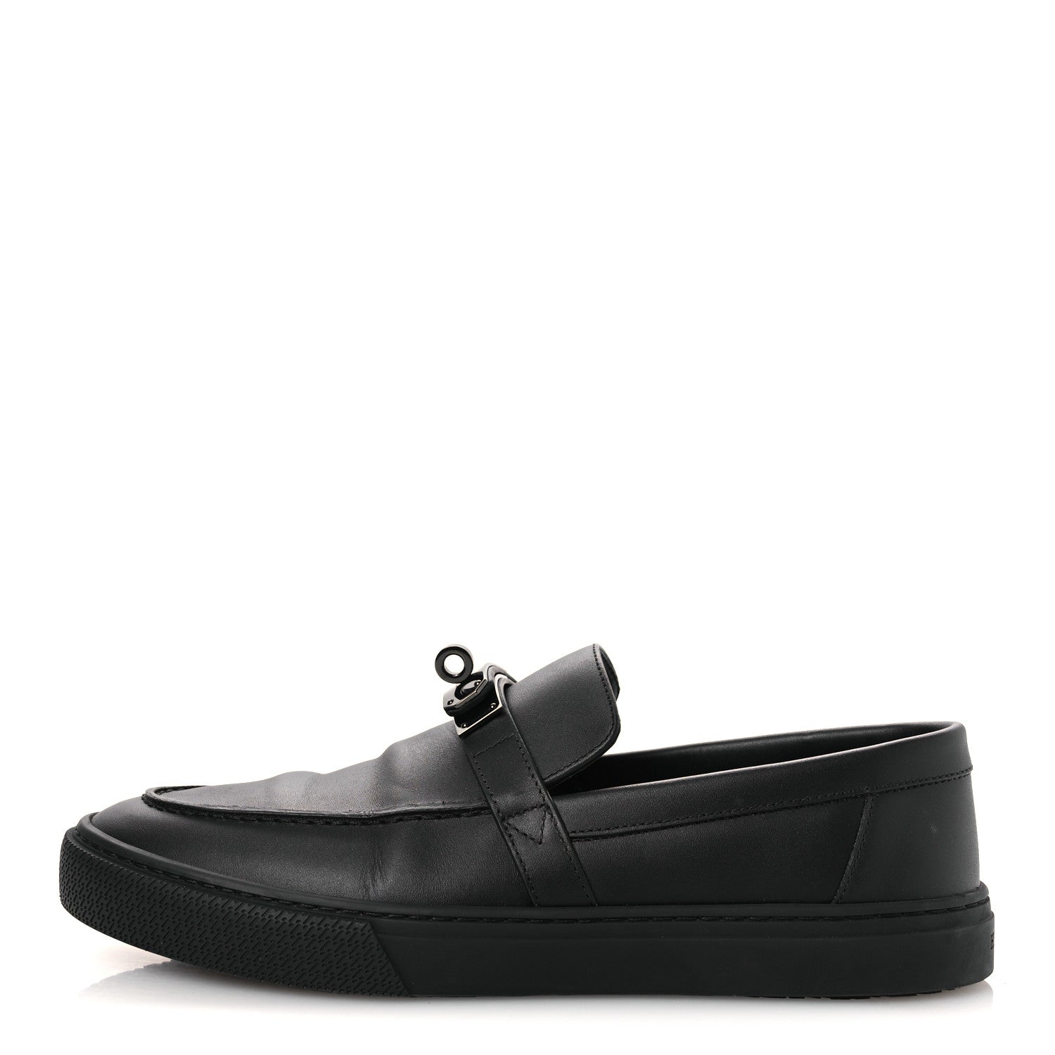 Hermes Calfskin Mens Game Slip On Sneakers 40 Black 1 of 14