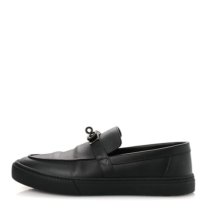 Hermes Calfskin Mens Game Slip On Sneakers 40 Black 1 of 14