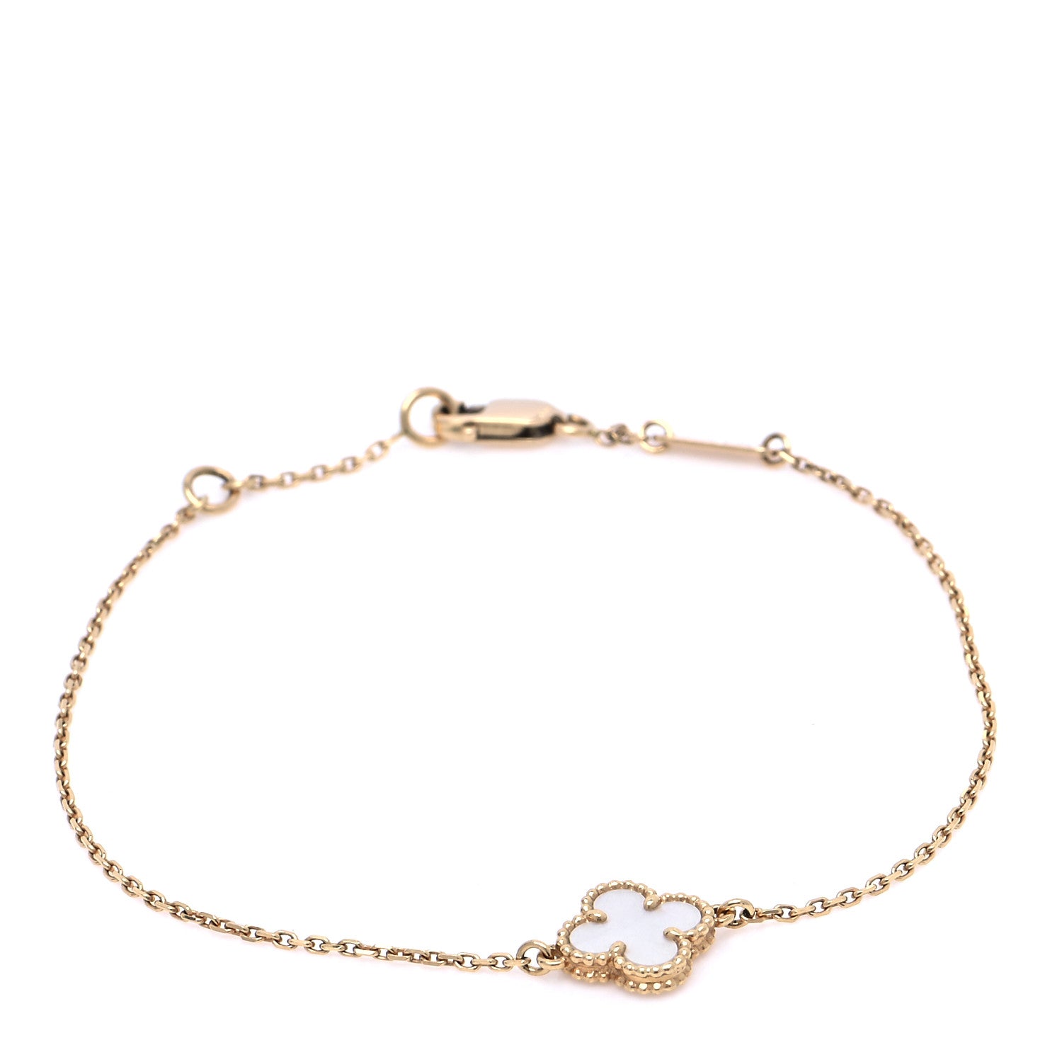 Van Cleef & Arpels 18K Yellow Gold Mother of Pearl Sweet Alhambra Bracelet 1 of 7
