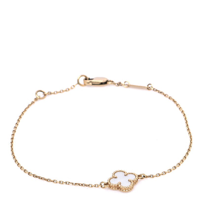 Van Cleef & Arpels 18K Yellow Gold Mother of Pearl Sweet Alhambra Bracelet 1 of 7