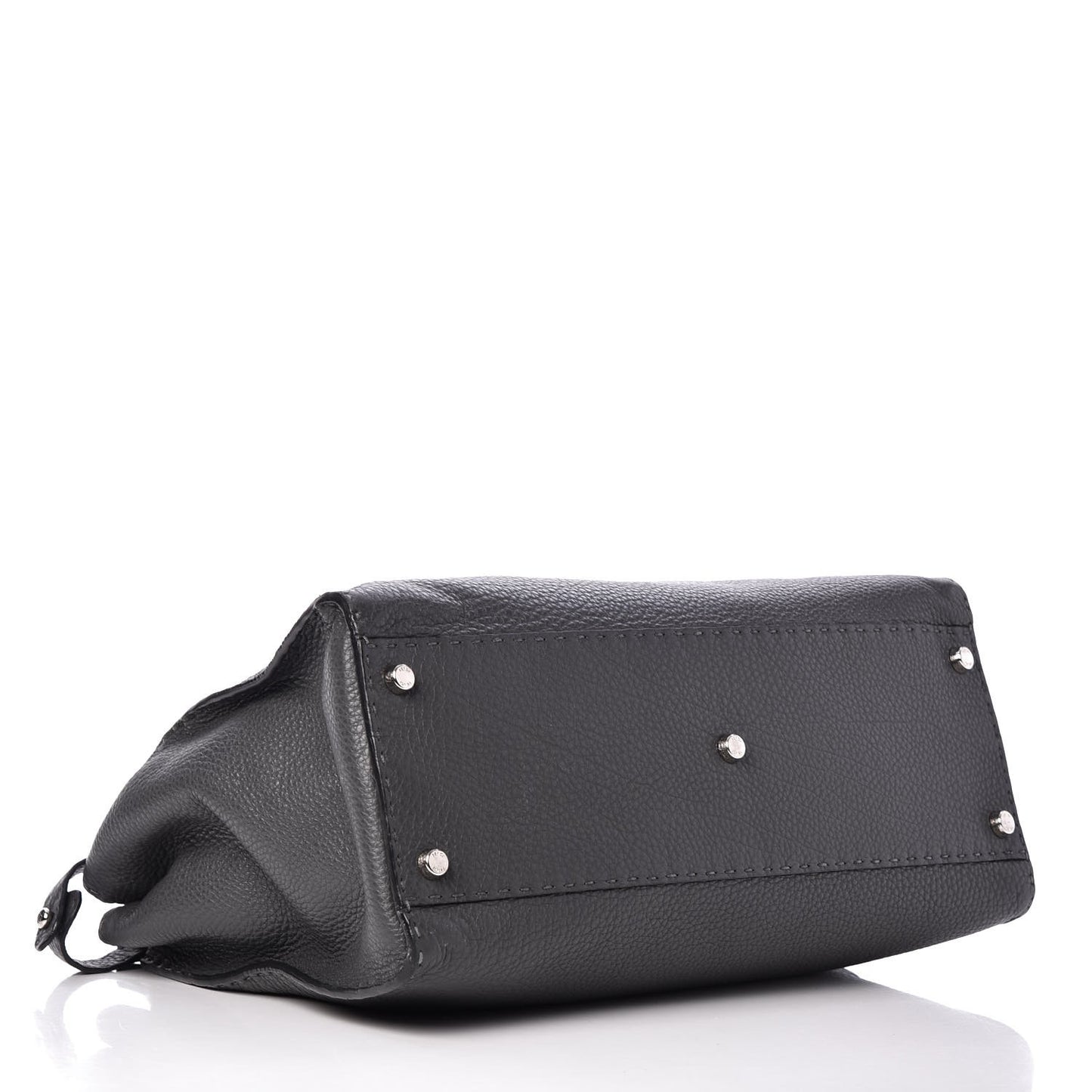 Cuoio Romano Selleria Bi-Color Large Peekaboo Iconic Satchel Asfalto Latte