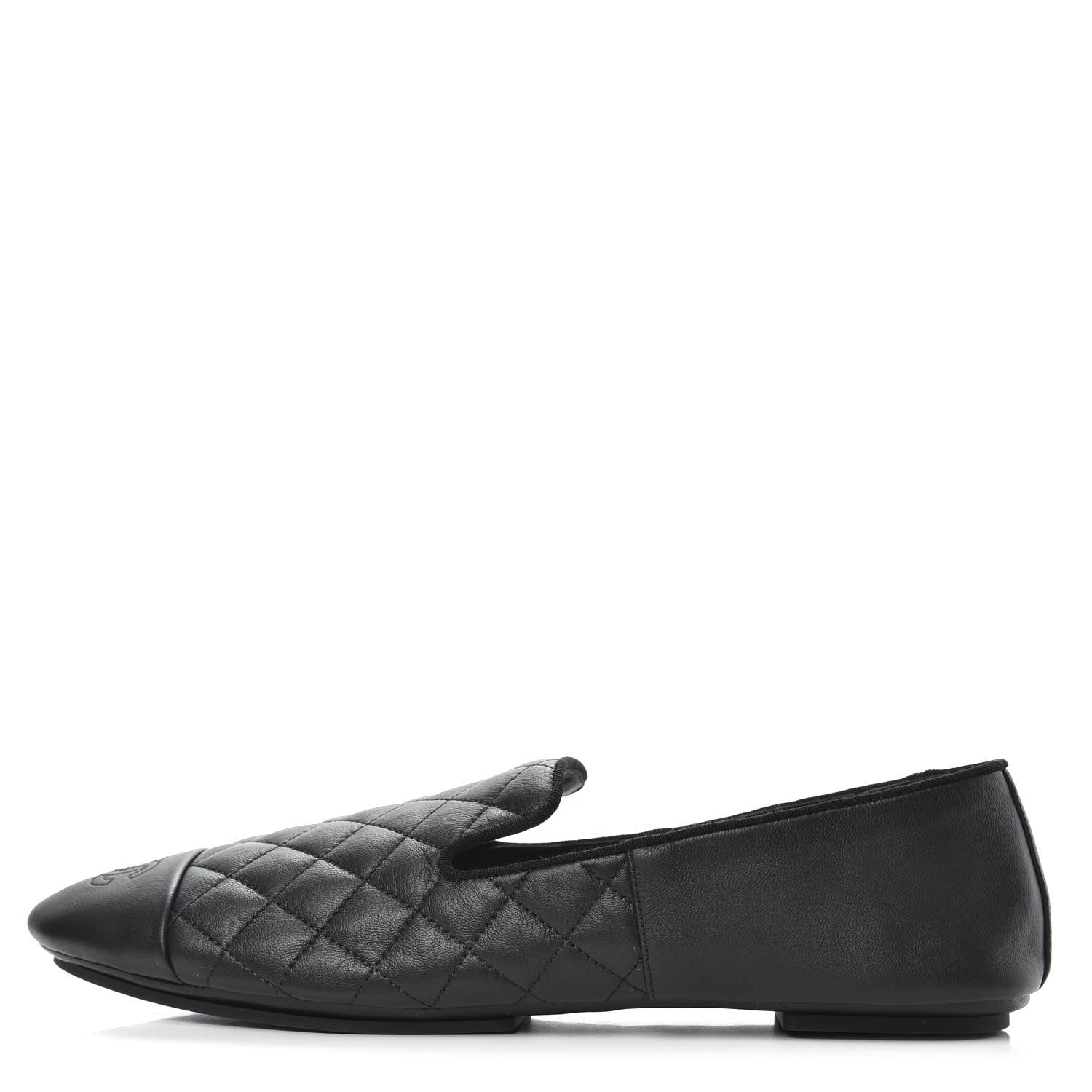 Chanel Lambskin Quilted Cap Toe Slipper With Pouch 41 Black 1 of 10