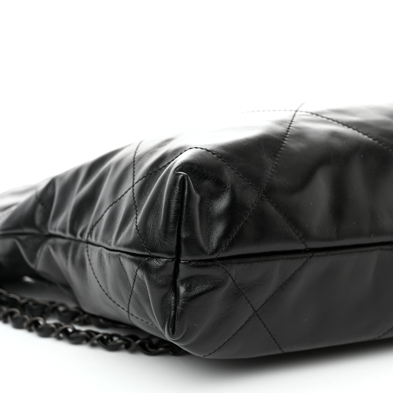 Chanel Shiny Calfskin Quilted Small Chanel 22 So Black 10 of 11