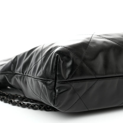 Chanel Shiny Calfskin Quilted Small Chanel 22 So Black 10 of 11