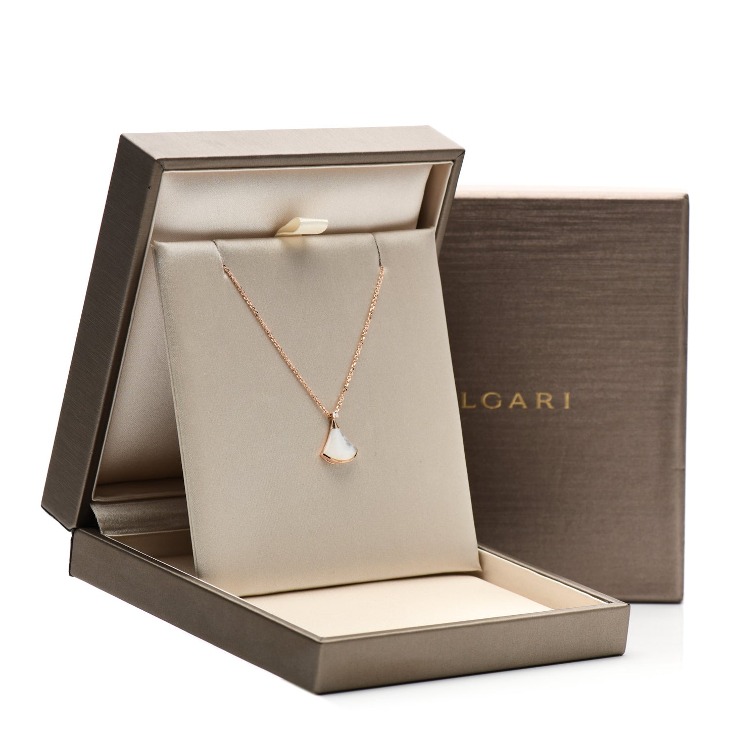 18K Rose Gold Diamond Mother of Pearl Small Divas' Dream Pendant Necklace