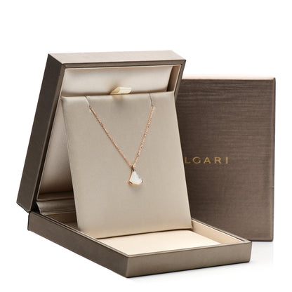 Bulgari 18K Rose Gold Diamond Mother of Pearl Small Divas' Dream Pendant Necklace 5 of 5