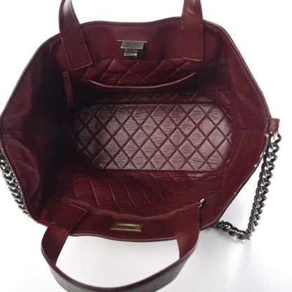 Chanel Metallic Caviar Mademoiselle Lock Cerf Shopper Tote Silver 5 of 10