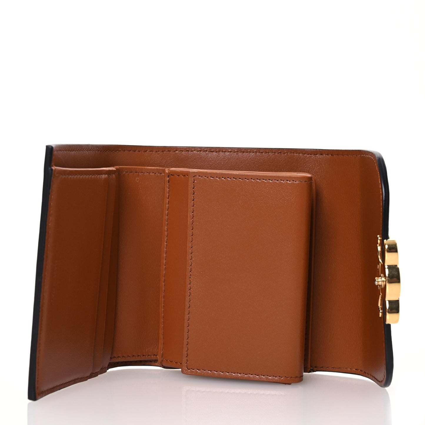 Shiny Smooth Lambskin Small Triomphe Wallet Tan