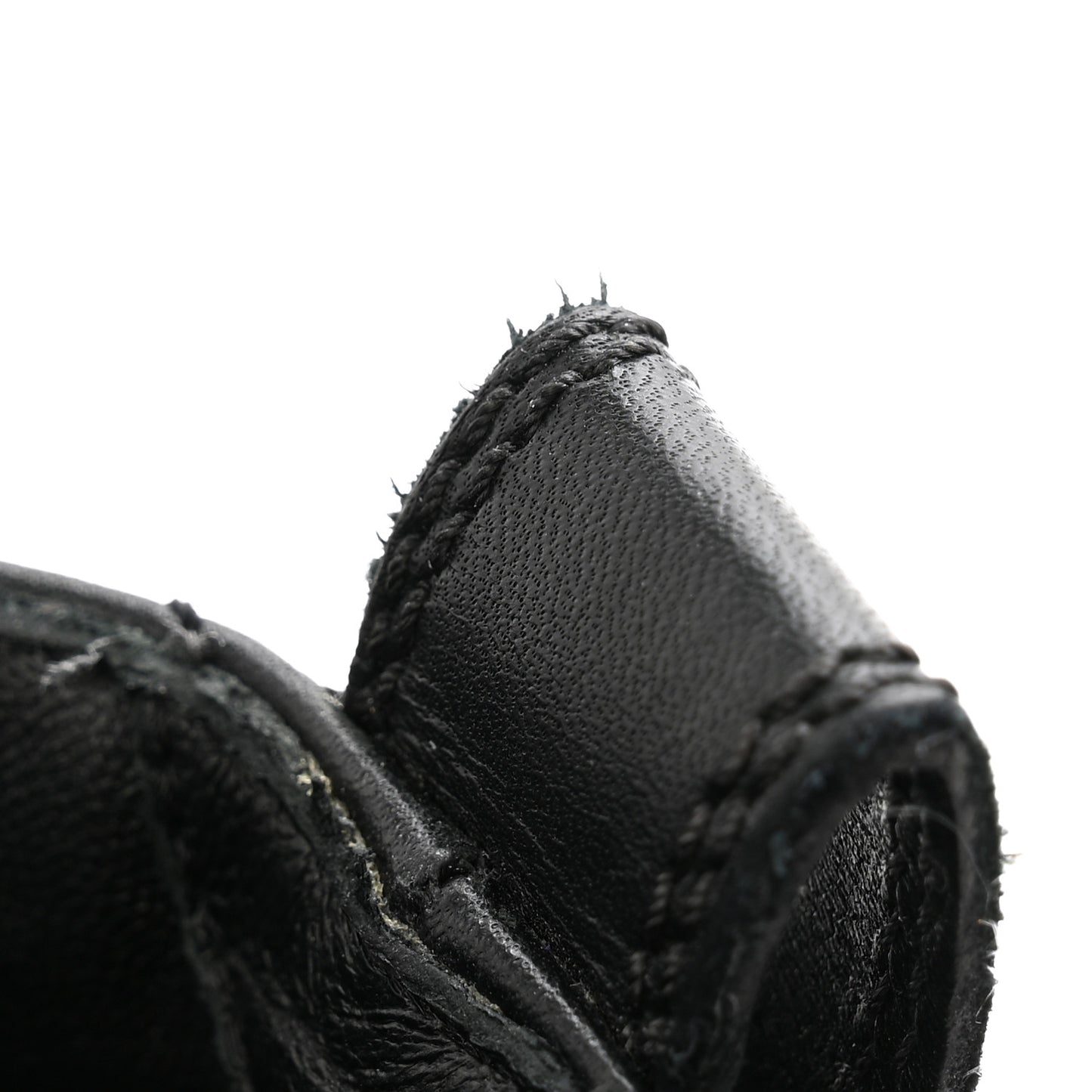 Calfskin Quilted Lace Up Combat Boots 37.5 Black