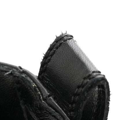 Chanel Calfskin Quilted Lace Up Combat Boots 37.5 Black 10 of 12