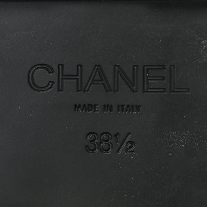 Chanel Calfskin Metal CC Loafers 38.5 Black 7 of 10