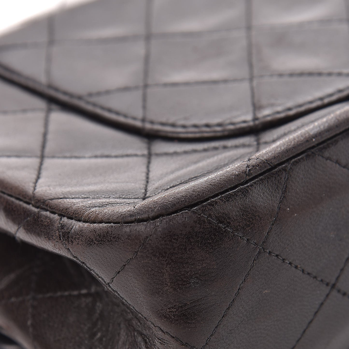 Lambskin Quilted Small Double Flap Black