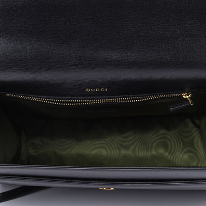Gucci Textured Calfskin Medium Torchon GG Ring Shoulder Bag Black 4 of 4