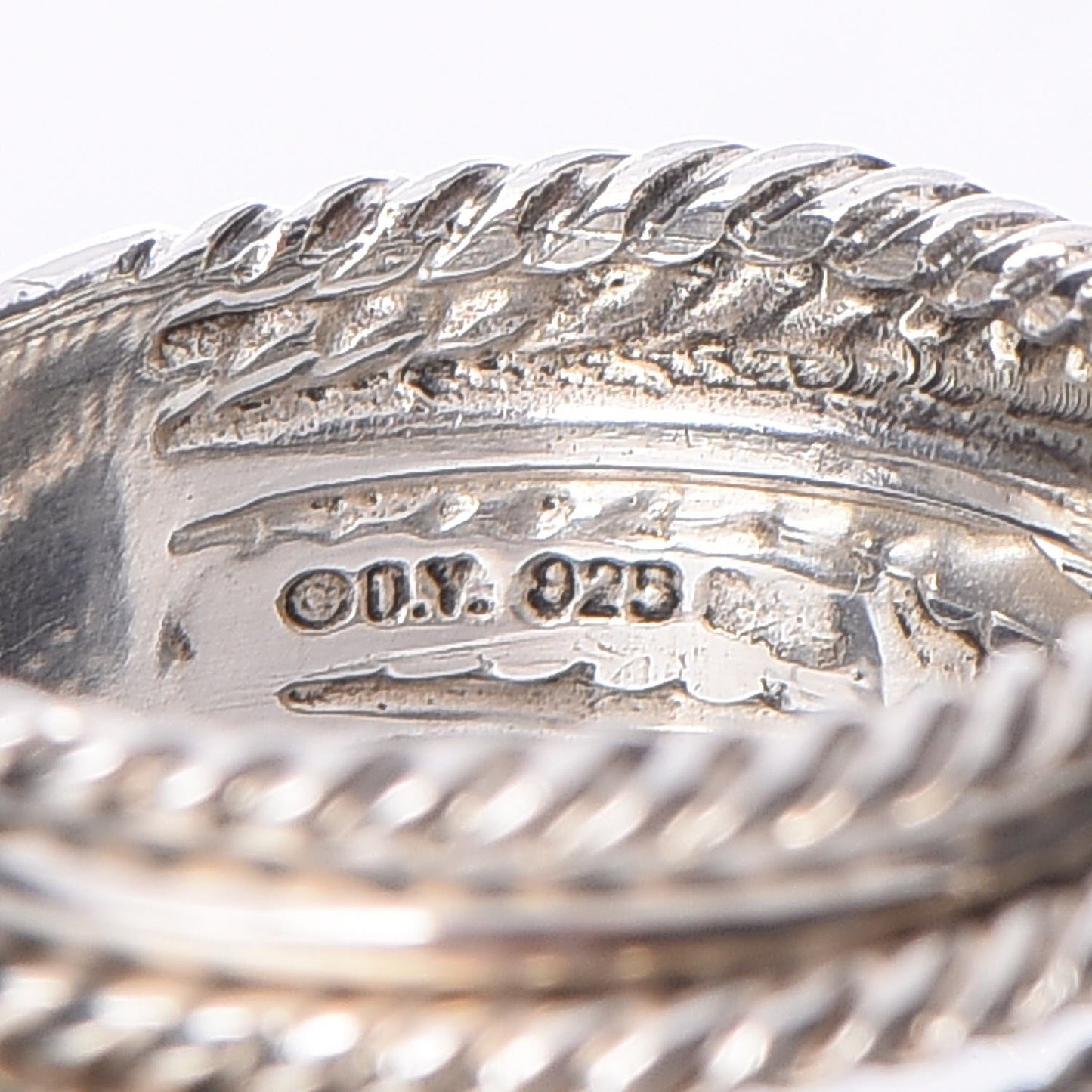 Sterling Silver Diamond 11mm Wide Crossover Cable Ring 53 6.5