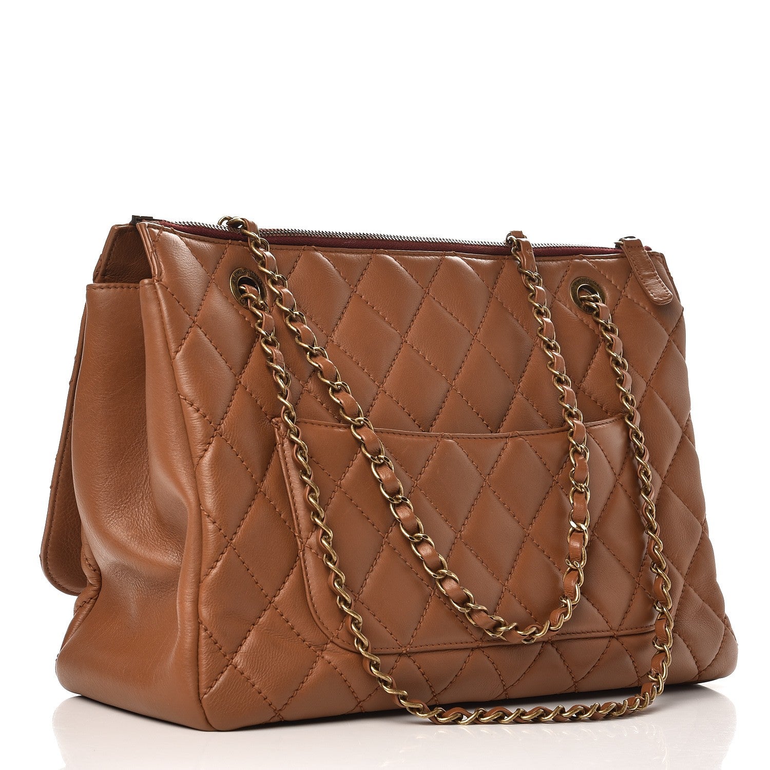 Chanel Lambskin Maxi Blizzard Zip Top Flap Bag Tan 4 of 10