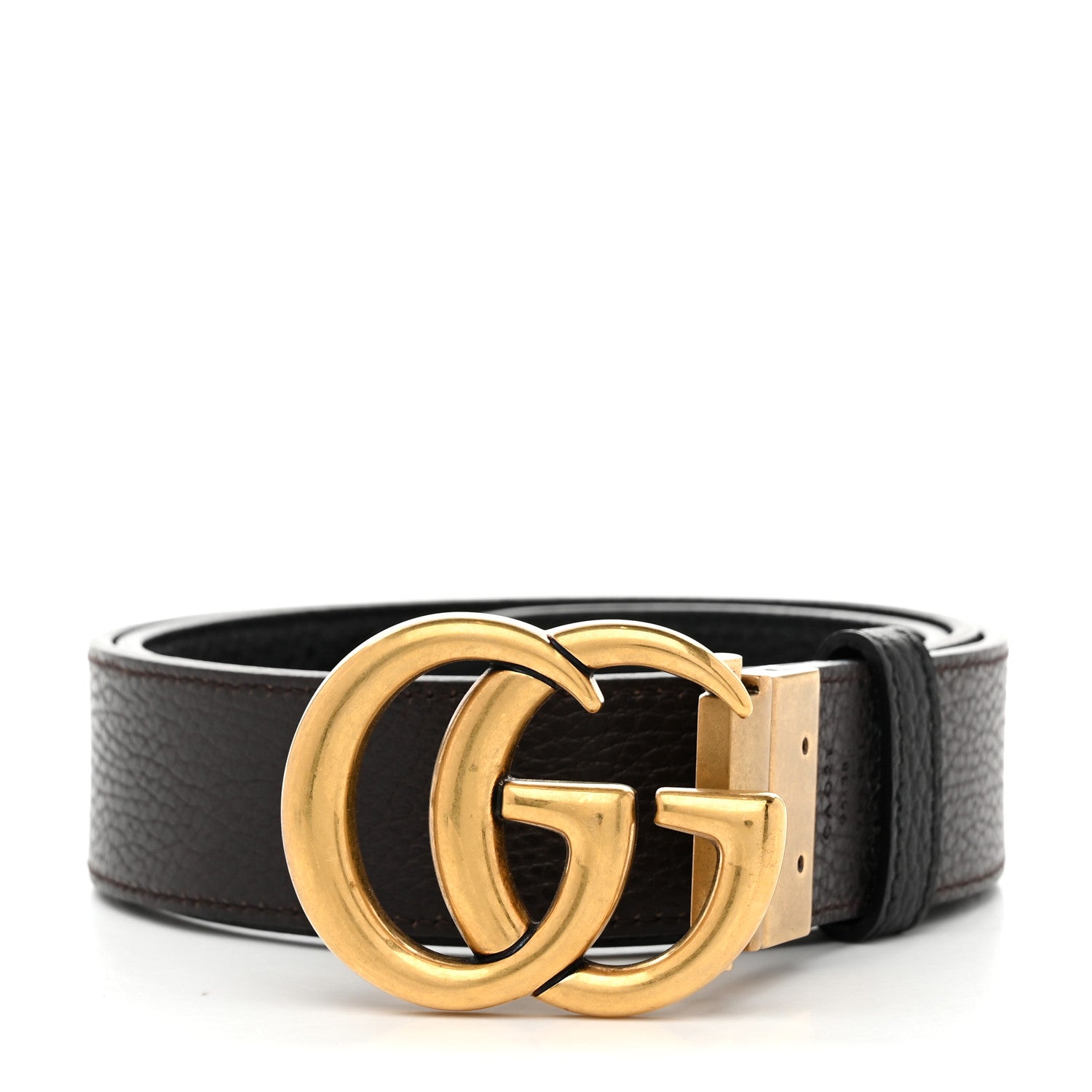 Gucci Calfskin Double G Reversible 37mm Belt 95 38 Black Cocoa 1 of 7